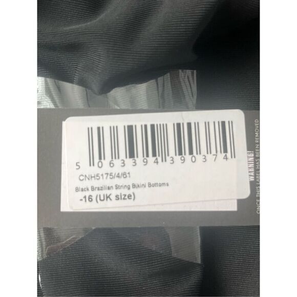 PrettyLittleThing black Brazilian string bikini bottoms NEW NWT - Picture 3 of 7